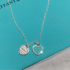 Tiffany & Co. Silver Double Heart Necklace